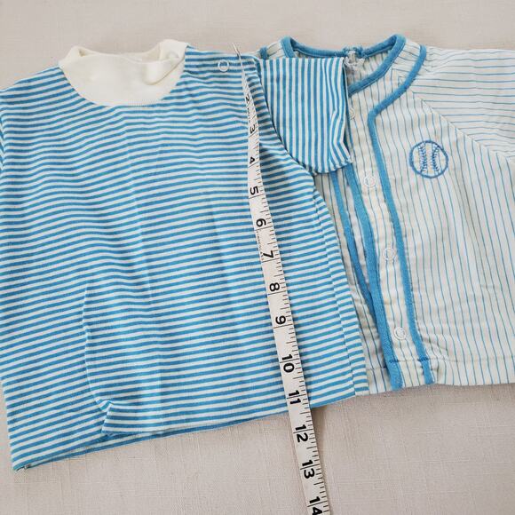 Vintage Bundle Blue Striped Shirts 12-18 months - Picture 3 of 4